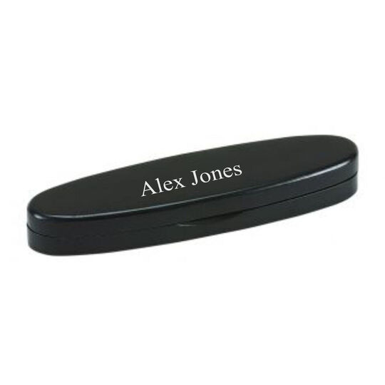 Personalized Black Oval Wood Box with Pen